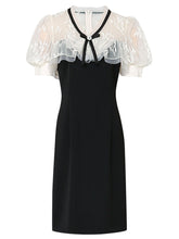 Load image into Gallery viewer, Fairy White Lace Sweet Luxury Short V-neck Mini Black Dress Party Dress