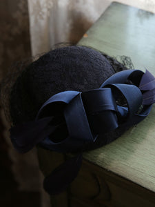 Big Bow Long Tulle Vintage Lace 1950S Hat