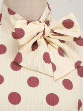 Load image into Gallery viewer, Big BowKnot Polka Dots Puff Long Sleeve Audrey Hepburn Style 1950S Vintage Dress