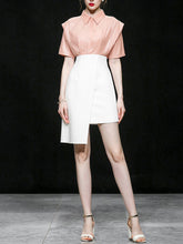 Load image into Gallery viewer, Pink 1950S Vintage Classic Fake Two Piece  Irregular Hem Vintage Dress