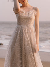 Load image into Gallery viewer, Apricot Ballet Lace Strap Vintage Dance Sequins Dress