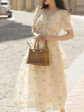 Load image into Gallery viewer, Sweet Apricot Leaf Embroidered Princess Corset Vintage Dress