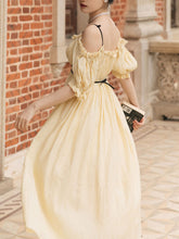 Load image into Gallery viewer, Yellow Off Shoulder Gentle And Soft Vintage Party Dress
