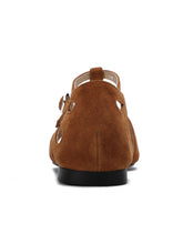 Load image into Gallery viewer, Women&#39;s Flats Sandals Piont Toe Hollow Belt Leather Vintage Shoes