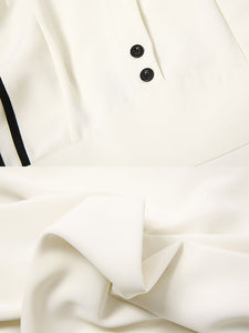 Apricot Ruffles Butterfly Sleeves With Black Edges 1950S Swing Dress