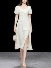 Load image into Gallery viewer, Puff Sleeve Cross Audrey Hepburn Dress SpiltVintage 1950S Dress