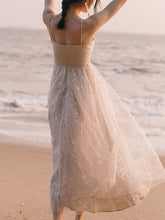 Load image into Gallery viewer, Apricot Ballet Lace Strap Vintage Dance Sequins Dress