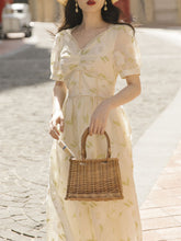 Load image into Gallery viewer, Sweet Apricot Leaf Embroidered Princess Corset Vintage Dress