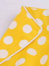 Load image into Gallery viewer, Yellow Polka Dots V Neck 1950S Vintage Belle Style Swing Dress