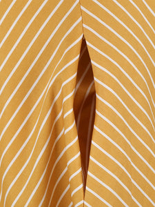 Stripe Square Collar 1950S Dress With Pockets