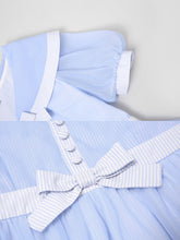 Load image into Gallery viewer, Baby Blue Big Shawl Collar Sweet Bow Vintage Princess Dress