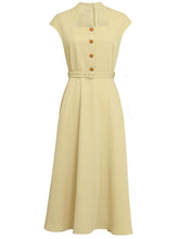 Load image into Gallery viewer, Retro Square Collar Hepburn Style Waist-length High-waisted Vintage 1950S Dress