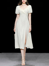 Load image into Gallery viewer, Puff Sleeve Cross Audrey Hepburn Dress SpiltVintage 1950S Dress