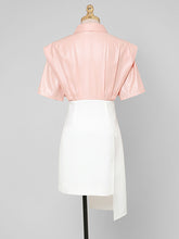 Load image into Gallery viewer, Pink 1950S Vintage Classic Fake Two Piece  Irregular Hem Vintage Dress