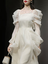 Load image into Gallery viewer, Apricot Ruffled PearlFairy Dress Light Luxury 1950S dress