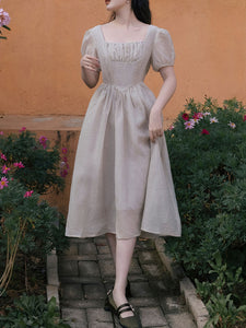 Square Neck Puff Sleeve Cinderella Princess Dress