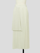 Load image into Gallery viewer, 2PS Green Vintage Lapel Shirt With Apricot Pleated Skirt Suit