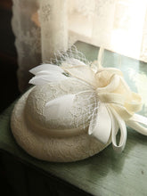 Load image into Gallery viewer, Big Bow Tulle Vintage Lace 1950S Hat
