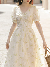 Load image into Gallery viewer, Sweet Apricot Leaf Embroidered Princess Corset Vintage Dress