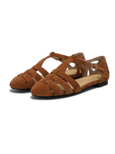 Load image into Gallery viewer, Women&#39;s Flats Sandals Piont Toe Hollow Belt Leather Vintage Shoes