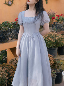 Square Neck Puff Sleeve Cinderella Princess Dress