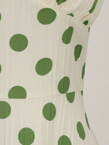 Polka Dots Halter Audrey Hepburn Style 1950S Vintage Dress With Bow Backless