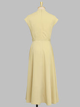 Load image into Gallery viewer, Retro Square Collar Hepburn Style Waist-length High-waisted Vintage 1950S Dress