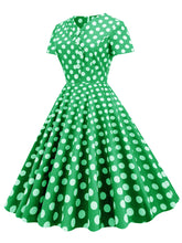 Load image into Gallery viewer, Polka Dots V Neck 1950S Dress With Pockets