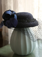 Load image into Gallery viewer, Big Bow Long Tulle Vintage Lace 1950S Hat