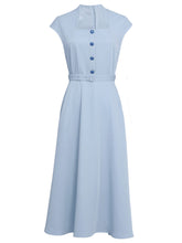 Load image into Gallery viewer, Retro Square Collar Hepburn Style Waist-length High-waisted Vintage 1950S Dress