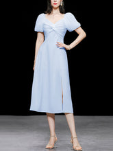 Load image into Gallery viewer, Puff Sleeve Cross Audrey Hepburn Dress SpiltVintage 1950S Dress