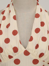 Load image into Gallery viewer, Polka Dots Halter Audrey Hepburn Style 1950S Vintage Dress With Bow Backless