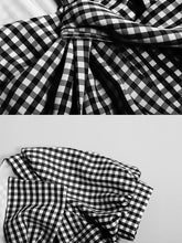 Load image into Gallery viewer, Plaid Short Sleeve Bow Cross Waist 1950S Vintage Dress