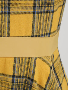 Big BowKnot Plaid 3/4 Sleeve 1950S Vintage Dress With Pockets Inspired by Clueless Cher Horowitz