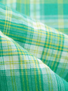 Green Plaid Sleeveless 1950S Vinatge Cotton Dress
