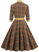 Load image into Gallery viewer, Big BowKnot Plaid 3/4 Sleeve 1950S Vintage Dress With Pockets Inspired by Clueless Cher Horowitz