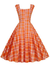 Load image into Gallery viewer, Green Plaid Sleeveless 1950S Vinatge Cotton Dress