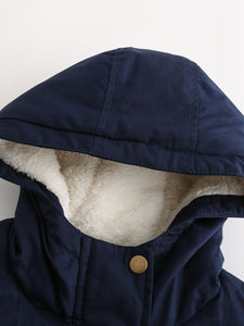 Women's Parka Coat Street Daily Winter Plush Long Coat Solid Color Oversized Fur Warm Coat