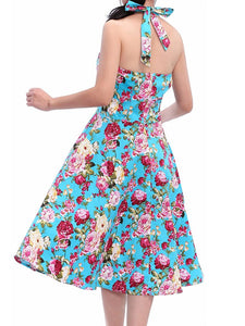 Sweet Floral Cotton 50s Flapper Dress
