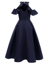 Load image into Gallery viewer, Elegant Open Shoulder CrewNeck Dress