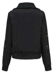 Women's Jacket Street Daily Holiday Fall Winter Turndown Collar Cotton Warm Solid Color Jacket
