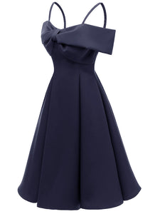 Sling Off the Shoulder Bow Vintage Party A line Dress