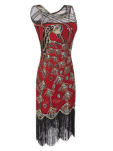 Load image into Gallery viewer, 4 Colors 1920s Sequined Peacock Flapper Dress