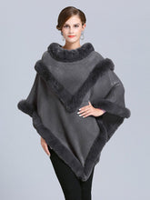 Load image into Gallery viewer, Women Coat Cape Peacoat Faux Fur Collar Poncho 