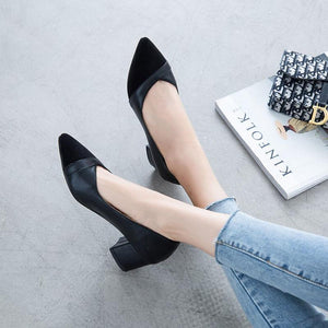 Women's Heel Chunky Heel Pointed Toe TU Leather