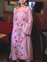 Load image into Gallery viewer, Jolly Vintage Women&#39;s Embroidered Floral Long Sleeves Square Neck Boho Dress