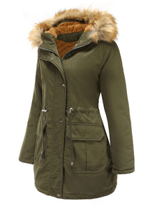 Women's Coat Street Daily Winter Plush Long Coat Solid Color Oversized Fur Warm Coat