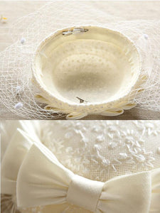 Sweet Bow Lace Tulle Net 1950S Hat