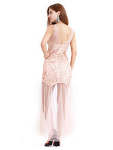 Load image into Gallery viewer, Gery 1920s V Neck Sequined Flapper Dress