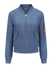 Load image into Gallery viewer, Women&#39;s Pilot Style Jacket Daily Zippered Fall Winter Casual Solid Color Stand Collar Sporty Jacket